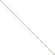 Cadena eslabón de fantasía - resina epoxi1.5 mm - Blanco - Acero inoxydable x90cm