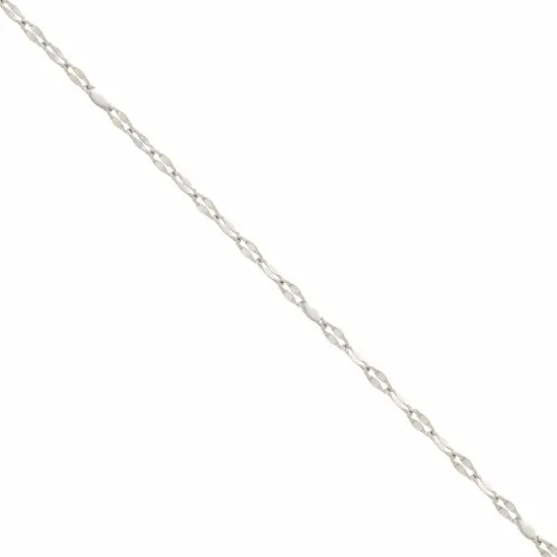 Cadena eslabón de fantasía - resina epoxi1.5 mm - Blanco - Acero inoxydable x90cm