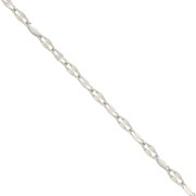 Cadena eslabón de fantasía - resina epoxi1.5 mm - Blanco - Acero inoxydable x90cm