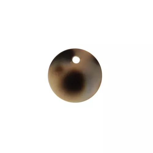 Dijes redondos 11 mm estampado leopardo de nácar - Marrón - Negro x6