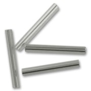 Cuentas de Rocalla Preciosa, tubos de 20 mm, Black Diamond Silver Lined, 20 g