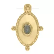 Colgante ovalado piedra luna 22x15 mm - Chapadode oro 3 micras