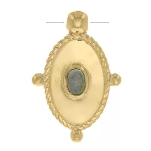 Colgante ovalado piedra luna 22x15 mm - Chapadode oro 3 micras