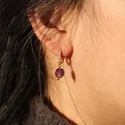 Aros pendientes con óxido de zirconio - anilla abierta 12 mm - Dorado con oro x2