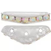 Rondel Media Luna 3 agujeros 22x8 mm plateado Crystal AB x1