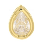 Colgante gota con un óxido de óxido de zirconio 9x6 mm - Dorado con oro fino - Crystal x1|raw }}