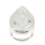 Colgante gota con un óxido de óxido de zirconio 9x6 mm - Chapado Plata fino - Crystal x1