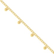 Cadena eslabón Rombo con pequeñas bolas 4.8 mm - Dorado con oro x50cm|raw }}