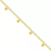 Cadena eslabón Rombo con pequeñas bolas 4.8 mm - Dorado con oro x50cm