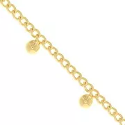 Cadena eslabón Rombo con pequeñas bolas 4.8 mm - Dorado con oro x50cm