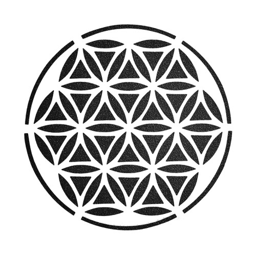 Plantilla de plástico - estampado Mandala Fleur de vie 12x12 cm - Blanc x1