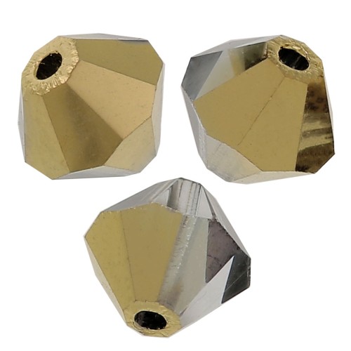 Tupis de Cristales de Preciosa 6 mm - MC Bead Rondell - Crystal Aurum Half x12