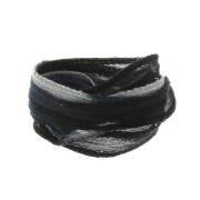 Cinta de seda 10 mm - Tie and dye - Negro - Gris - Bleu oscuro x85cm|raw }}