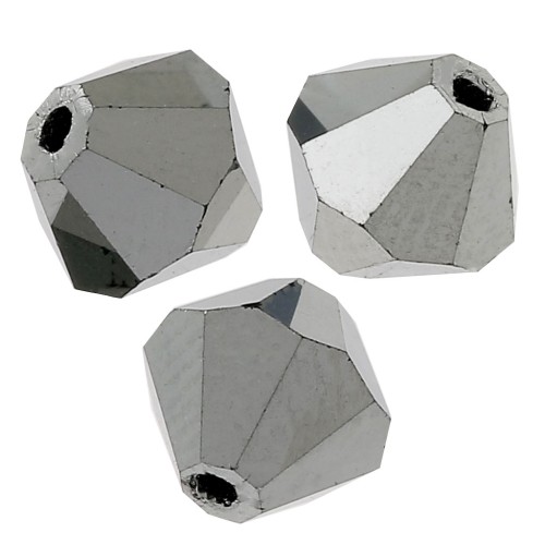 Tupis de Cristales de Preciosa 6 mm - MC Bead Rondell - Jet Hematite Full x12