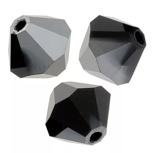 Tupis de Cristales de Preciosa 6 mm - MC Bead Rondell - Jet Hematite Half x12