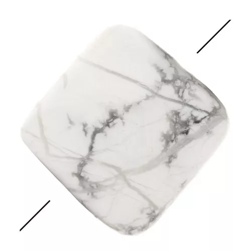 Cuenta facetada cuadrada 12 mm de piedra gema - Howlite x1