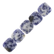 Cuenta facetada cuadrada 12 mm de piedra gema - Sodalite x1