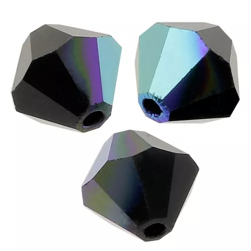 Tupis de Cristal Preciosa 6 mm - MC Bead Rondell - Jet AB x12