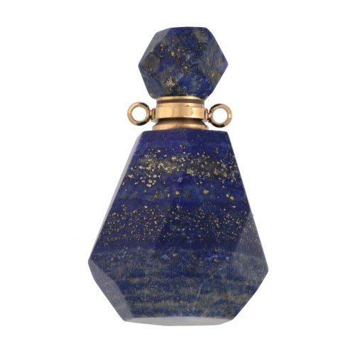 Frasco de perfume con colgante de piedra 36x20mm Lapis lazuli Acero inox dorado x1
