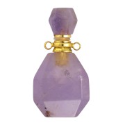 Frasco de perfume con colgante de piedra 38x20mm - Amethyste Acero inox Oro x1|raw }}
