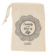 Bolsa pequeña de algodón by Perles&Co - Creativity - 140x210 mm - Beige - Negro x1