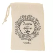 Bolsa pequeña de algodón by Perles&Co - Creativity - 140x210 mm - Beige - Negro x1