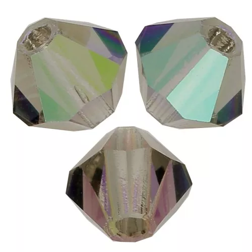 Tupis de Cristales de Preciosa 4 mm - MC Bead Rondell - Black Diamond AB x30