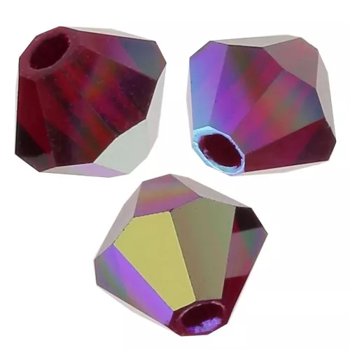 Tupis de Cristales de Preciosa 4 mm - MC Bead Rondell - Siam AB x30