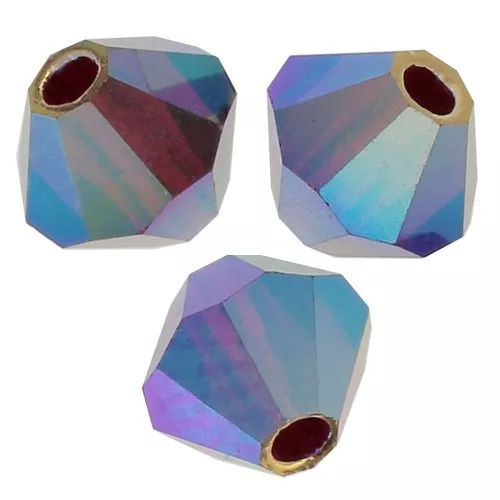 Tupis de Cristales de Preciosa 4 mm - MC Bead Rondell - Siam AB 2x x30