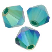 Tupis de Cristales de Preciosa 4 mm - MC Bead Rondell - Emerald AB 2x x30