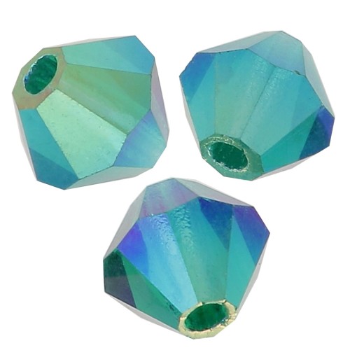Tupis de Cristales de Preciosa 4 mm - MC Bead Rondell - Emerald AB 2x x30