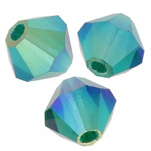 Tupis de Cristales de Preciosa 4 mm - MC Bead Rondell - Emerald AB 2x x30