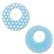 Colgante 34 mm Light Blue lunares Blanco x1|raw }}