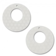 Colgante 34 mm White Opal lunares Blanco x1