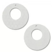 Colgante 34 mm White Opal lunares Blanco x1