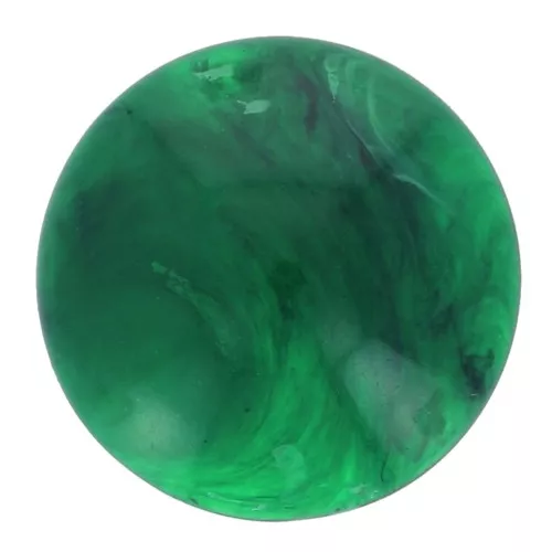 Cabujón redondo de 14 mm en resina opaca - Verde oscuro jaspeado x1