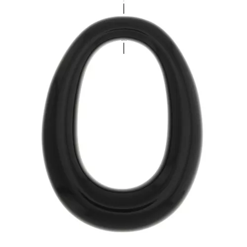 Colgante ovale calada de resina opaca 44x33 mm - Negro x1