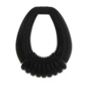 Pendentif goutte évidée et travaillée en résine opaque 30x24 mm - Noir x1