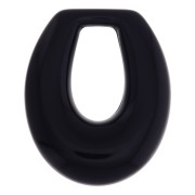 Colgante gota calada de resina 33x27 mm - Noir x1