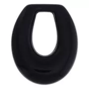 Colgante gota calada de resina 33x27 mm - Noir x1