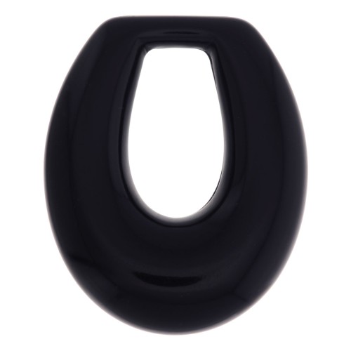 Colgante gota calada de resina 33x27 mm - Noir x1