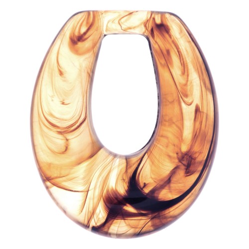 Colgante gota calada de resina 33x27 mm - Transparent marbré marron x1