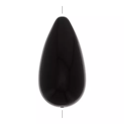 Cuenta pera de resina opaca 26x14 mm - Negro x1