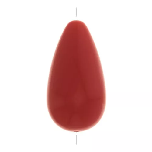 Perle poire en résine opaque 26x14 mm - Terre cuite x1