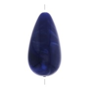 Perle poire en résine opaque 26x14 mm - Bleu marine marbré x1