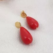 Perle poire en résine opaque 26x14 mm - Bleu marine marbré x1