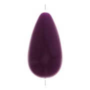 Perle poire en résine opaque 26x14 mm - Prune x1