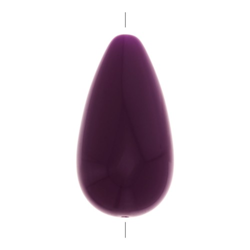 Perle poire en résine opaque 26x14 mm - Prune x1