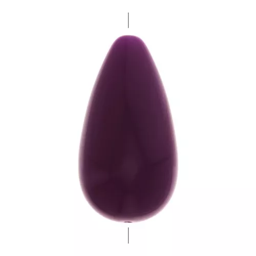 Perle poire en résine opaque 26x14 mm - Prune x1