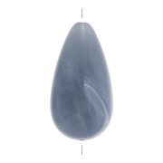 Perle poire en résine 26x14 mm - Bleu gris marbré x1